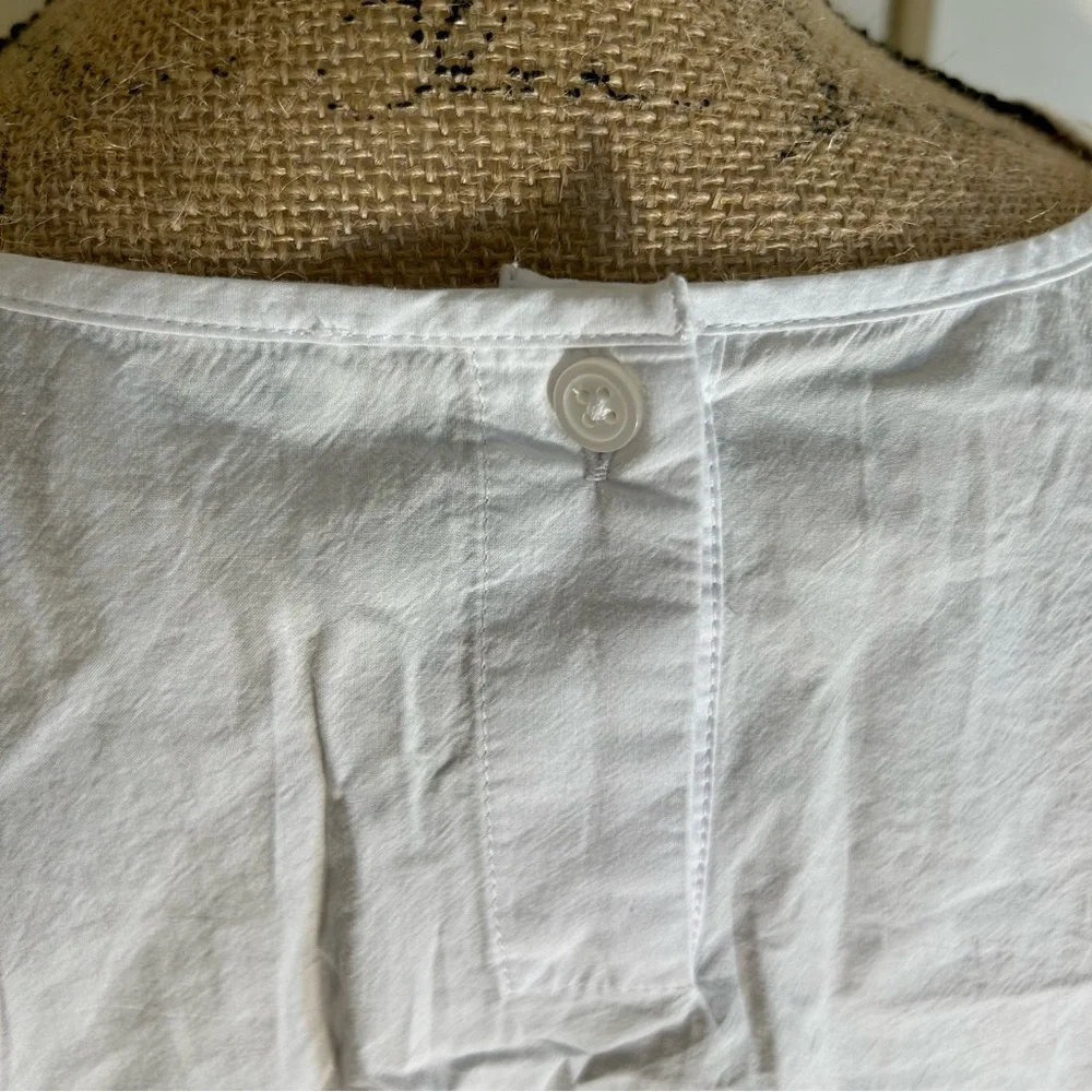 Madewell Embroidered Poplin Puff-Sleeve Cutout Crop Top - Picture 4 of 8